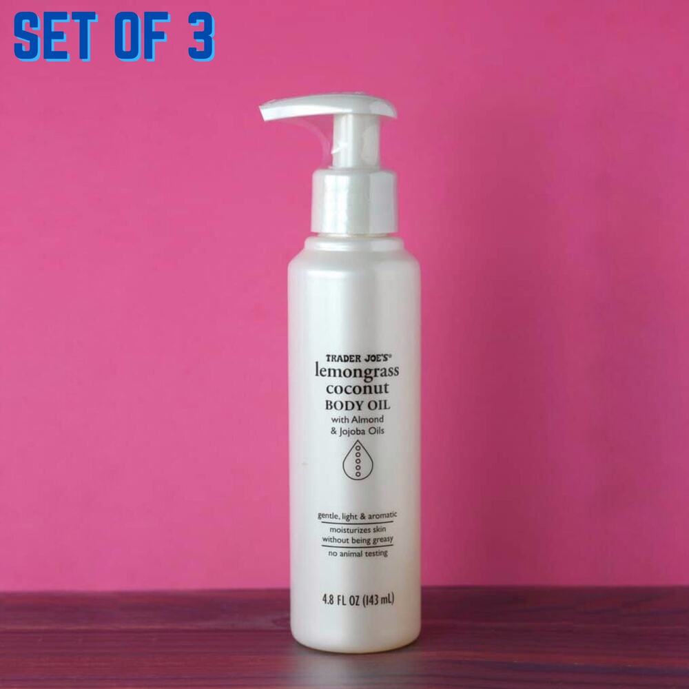 Set 3 Trader Joe’s Lemongrass Coconut Body Oil + Almond Jojoba Olive Moisturizer